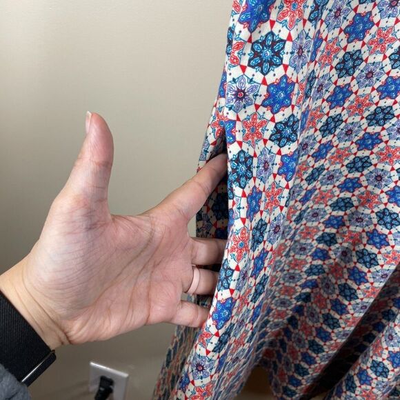 TULLE Multicolor Stain Glass Fit And Flare Dress Size M Floral Print Sleeveless - Picture 9 of 11